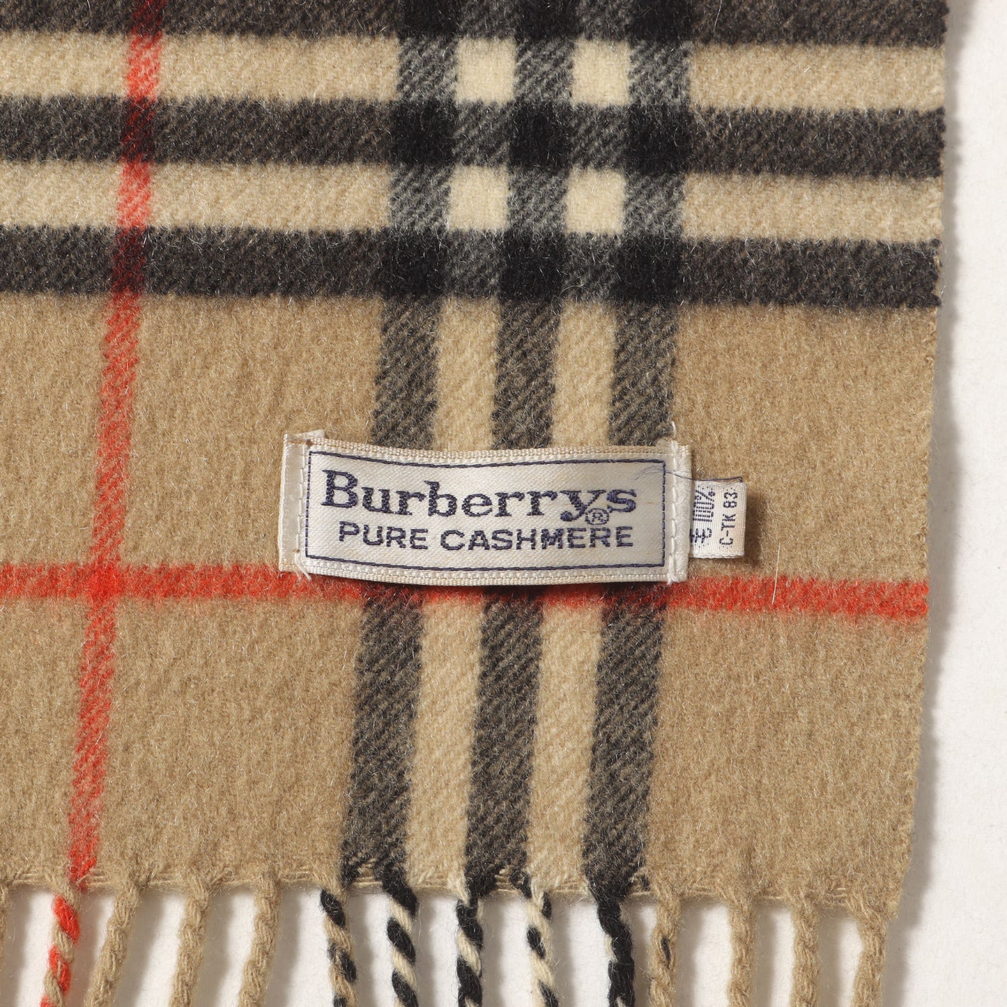 フリンジ ノバチェック カシミヤ ニット マフラー / Burberrys