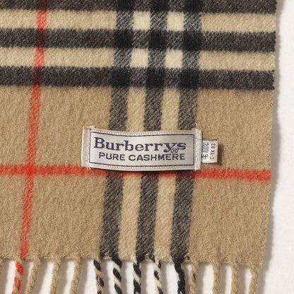 フリンジ ノバチェック カシミヤ ニット マフラー / Burberrys