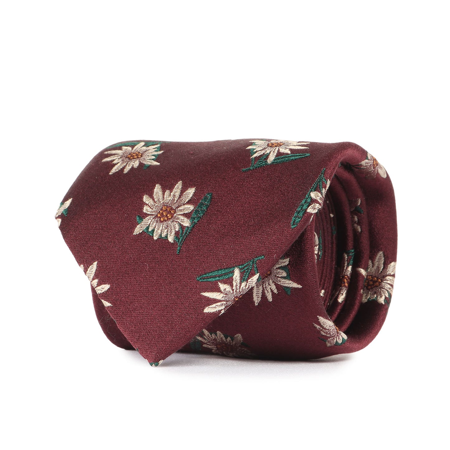 フラワー ジャガード 総柄 シルク ネクタイ (214764)