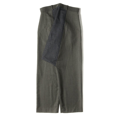 21AW グレンチェック × ピンストライプ ミックス サルエル スラックス パンツ (Similar Pattern Mix Party Trousers 219025 3304)
