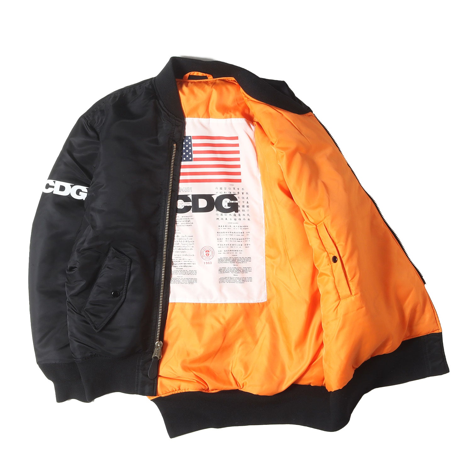 ジャケット・アウター CDG x ALPHA BIAS MA-1 JACKET SZ-J017 XL CDG ALPHA BIAS MA-1 JACKET ブラック