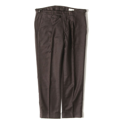 ワンタック SUPER 100s ウール フランネル スラックス パンツ / SLIM FIT