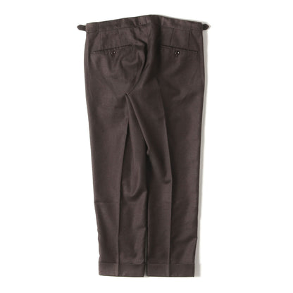 ワンタック SUPER 100s ウール フランネル スラックス パンツ / SLIM FIT