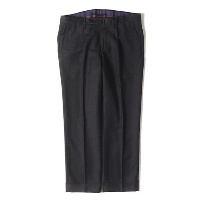 ワンタック SUPER 100s ウール フランネル スラックス パンツ / SLIM FIT