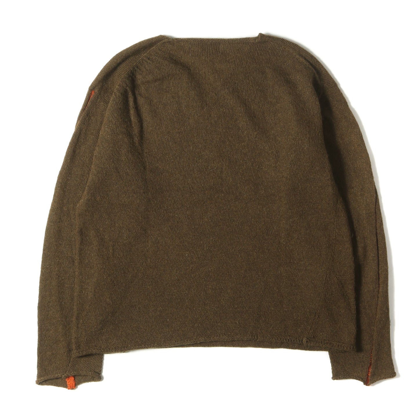 98AW 田中オム スリーブ 変型 切替 Vネック ウールナイロン ミドルゲージ ニット (HN-070240)