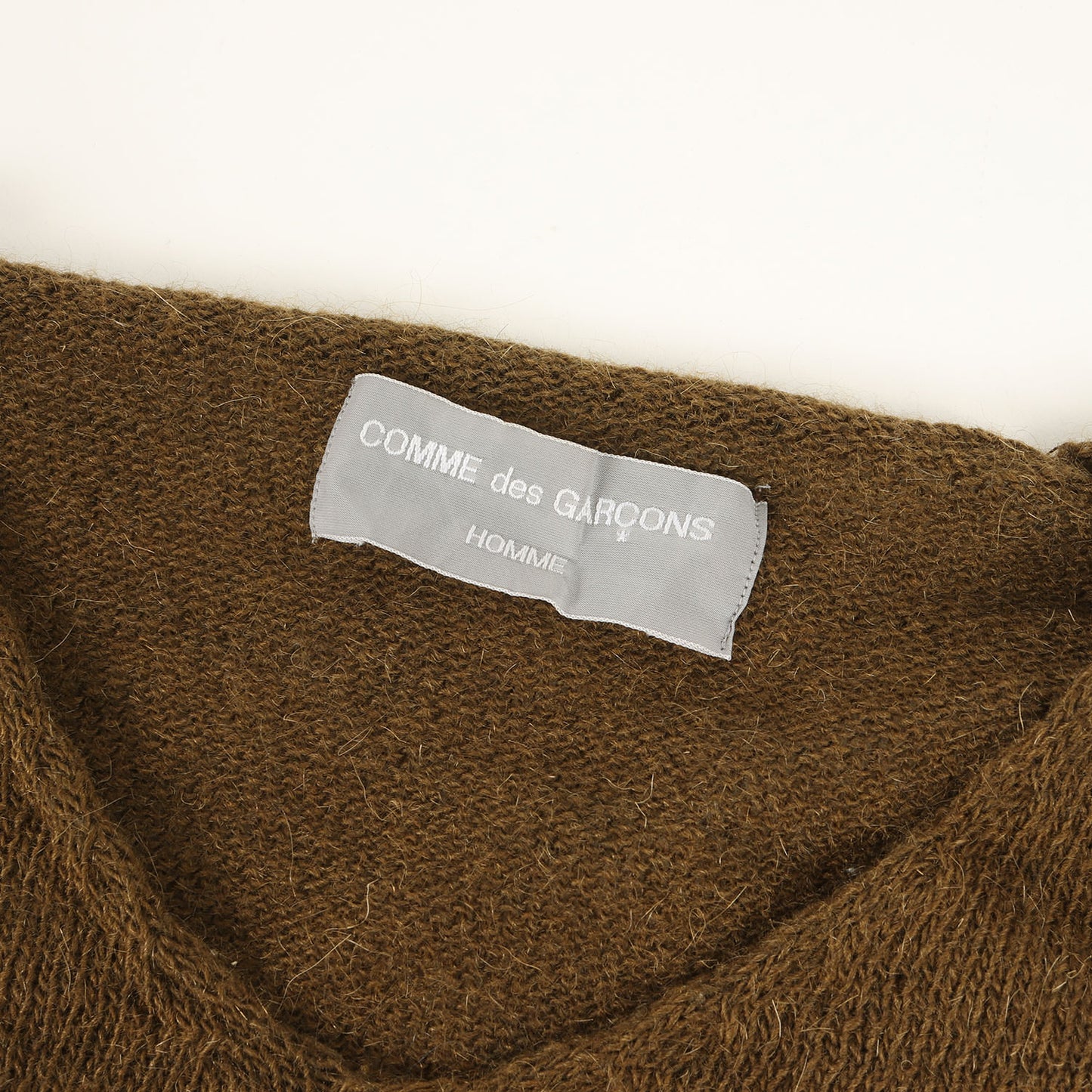 98AW 田中オム スリーブ 変型 切替 Vネック ウールナイロン ミドルゲージ ニット (HN-070240)