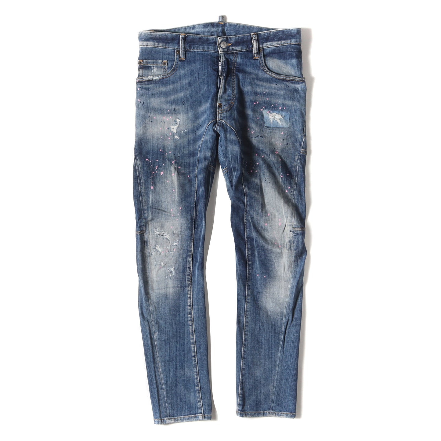 ペイント クラッシュ リペア加工 ストレッチ デニム スキニー パンツ (Tidy Biker Jean S74LA0737 S36342)
