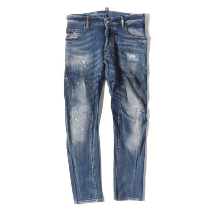 ペイント クラッシュ リペア加工 ストレッチ デニム スキニー パンツ (Tidy Biker Jean S74LA0737 S36342)