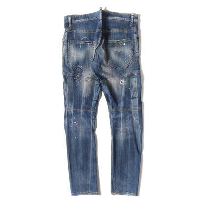 ペイント クラッシュ リペア加工 ストレッチ デニム スキニー パンツ (Tidy Biker Jean S74LA0737 S36342)
