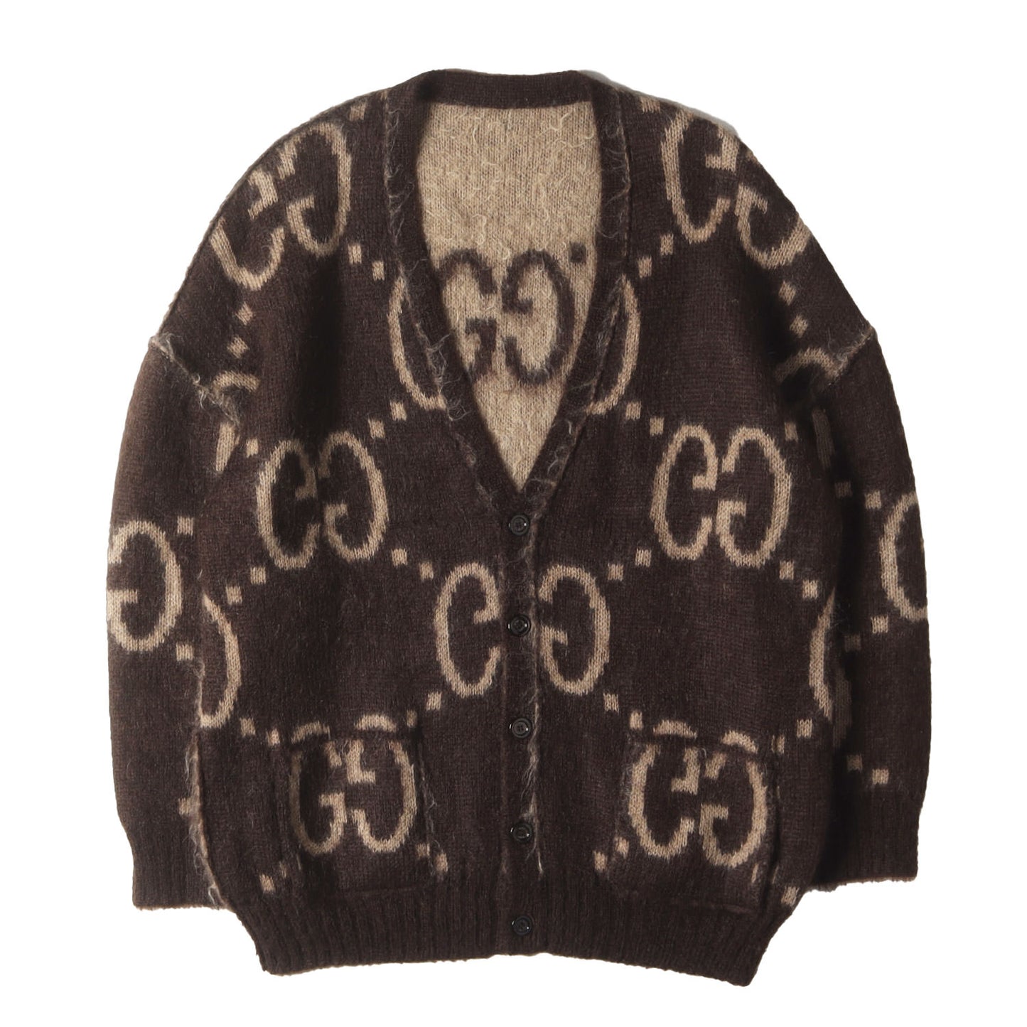 現行モデル リバーシブル GG モヘア ウール ニット カーディガン (635160 XKBK2)