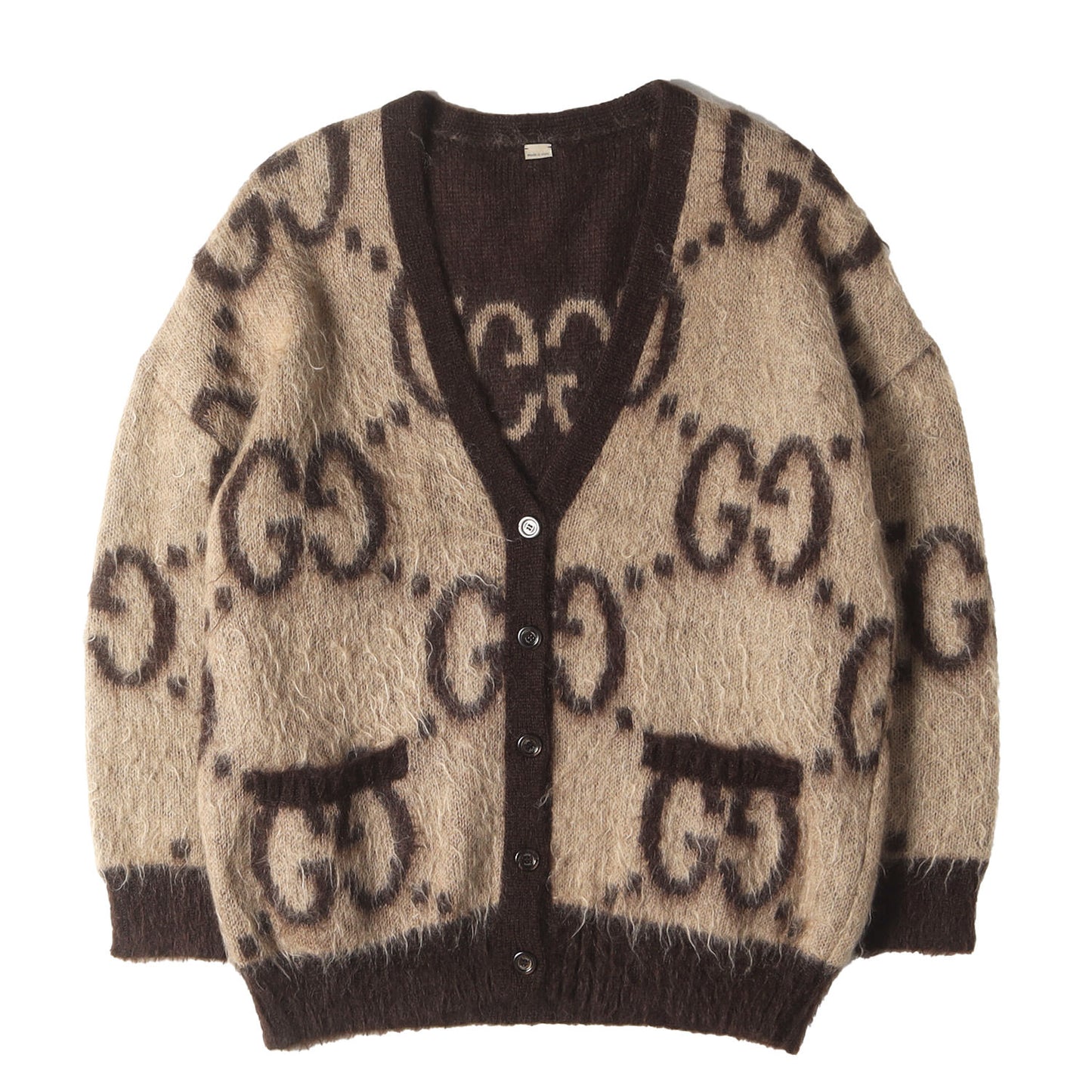 現行モデル リバーシブル GG モヘア ウール ニット カーディガン (635160 XKBK2)