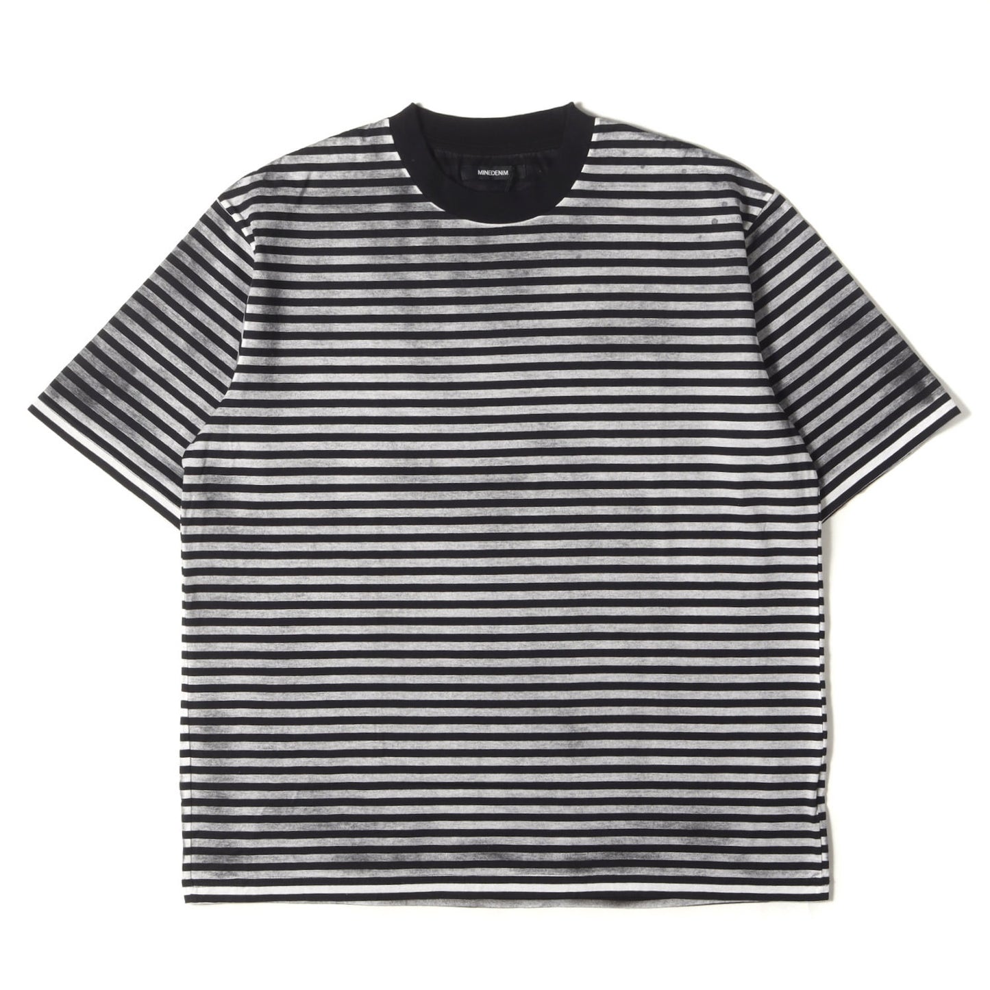 25SS ウォッシュド 吹き付け加工 ボーダー Tシャツ (Seepage Border Crewneck T-SH 2503-4001)