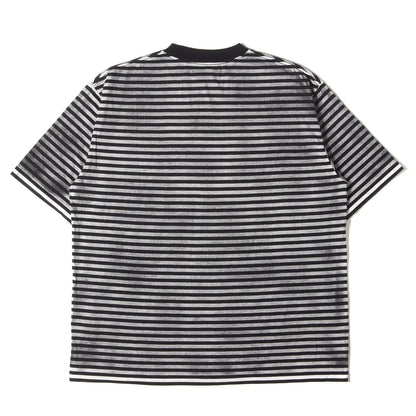 25SS ウォッシュド 吹き付け加工 ボーダー Tシャツ (Seepage Border Crewneck T-SH 2503-4001)