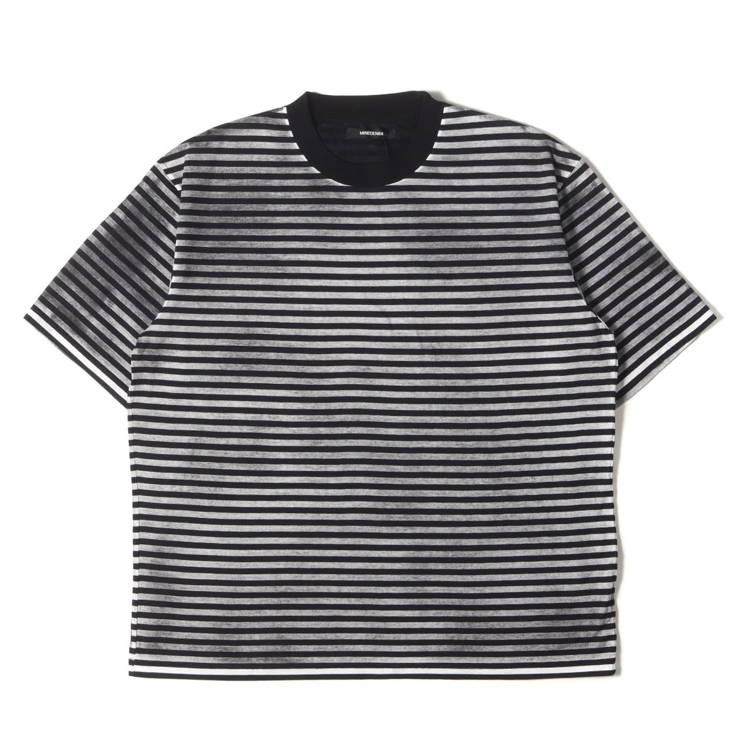 25SS ウォッシュド 吹き付け加工 ボーダー Tシャツ (Seepage Border Crewneck T-SH 2503-4001)