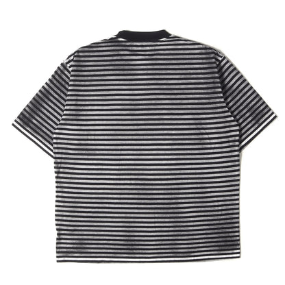 25SS ウォッシュド 吹き付け加工 ボーダー Tシャツ (Seepage Border Crewneck T-SH 2503-4001)