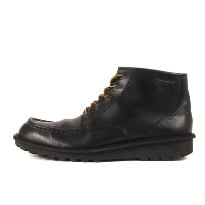 チェックウール ライニング レザー ブーツ