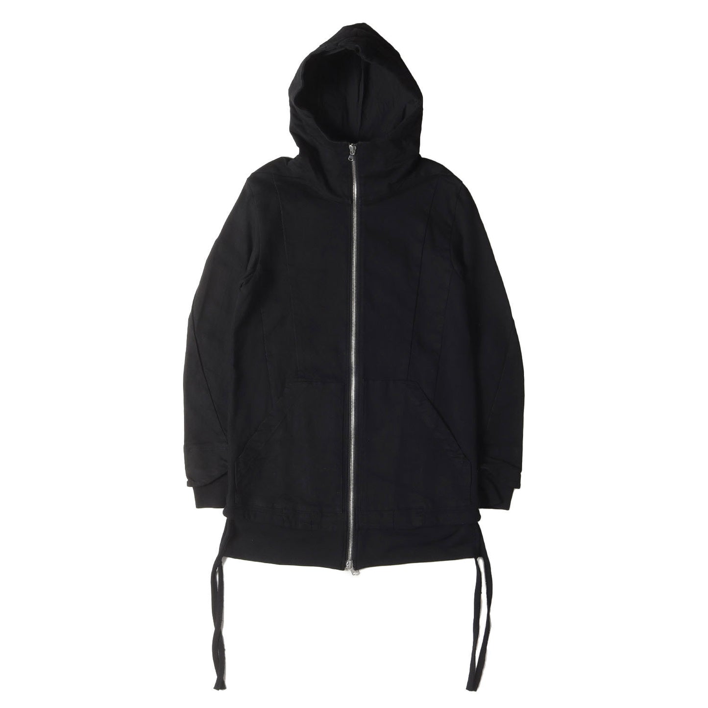 スウェット コンビ ストレッチ ブラックデニム ロング ジャケット (Denim × Sweat Hoodie Blouson)