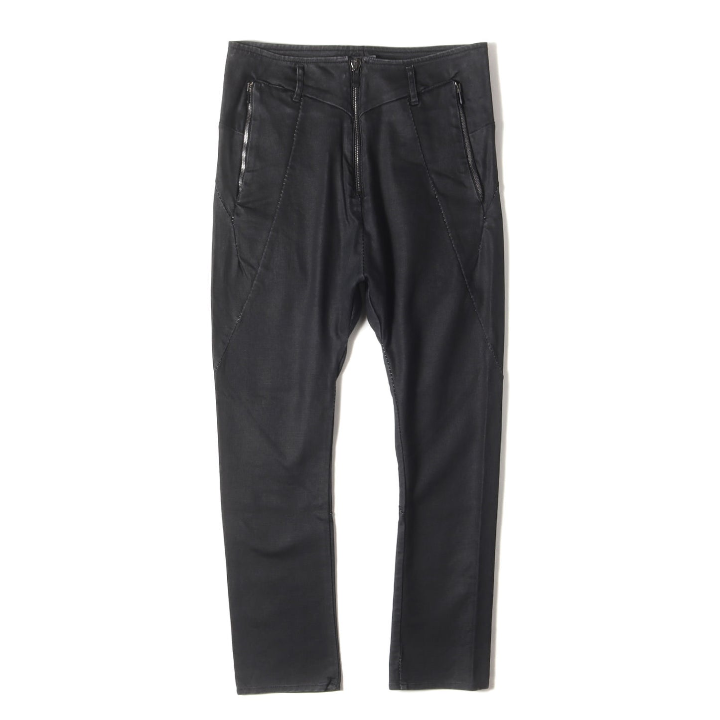 サルエル ストレッチ デニム パンツ (Denim Cotton Stretch W-pocket Sarrouel Pants)