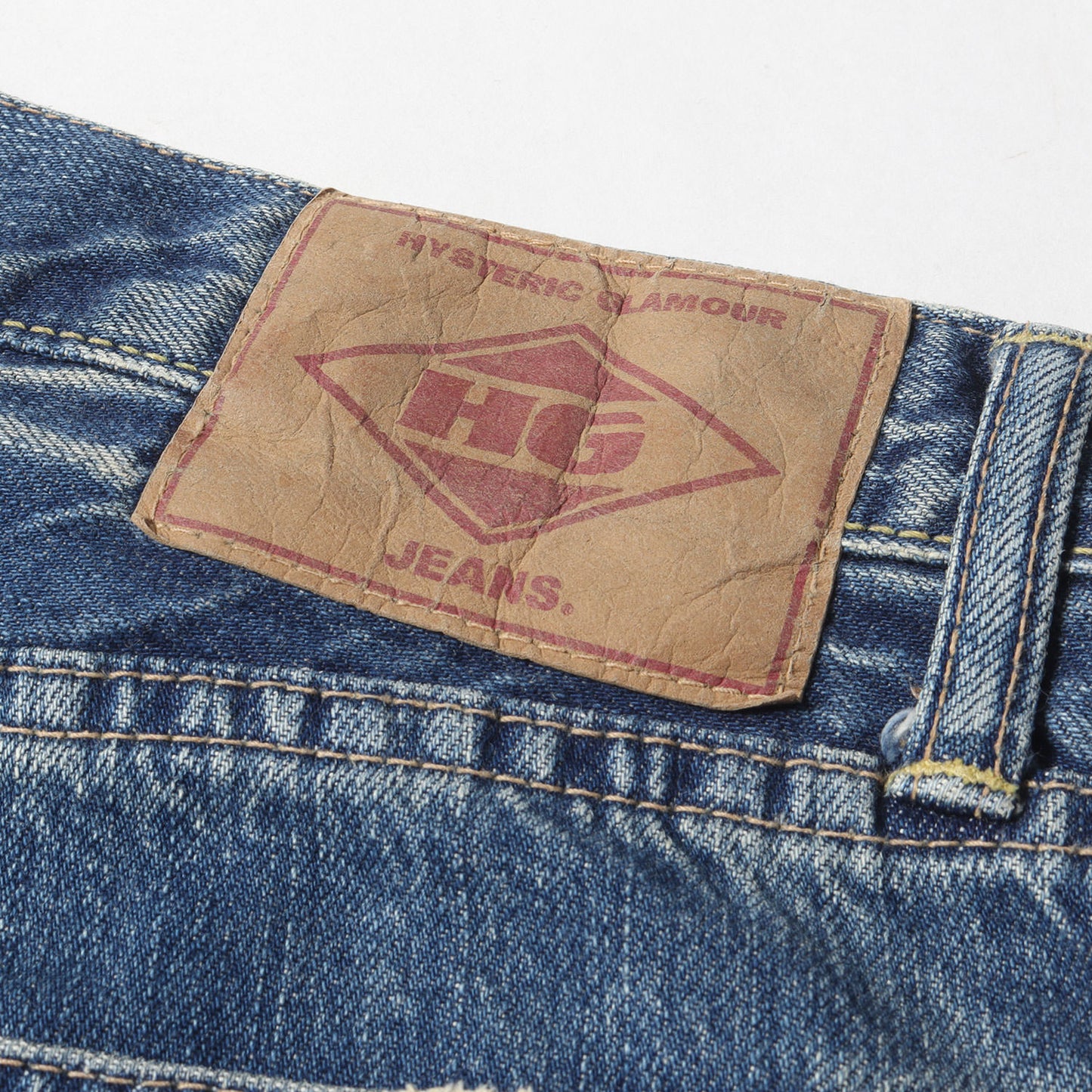 00s 小窓デニム リペア加工 スタッズ ストレート デニム パンツ (4AP-2102) / HG