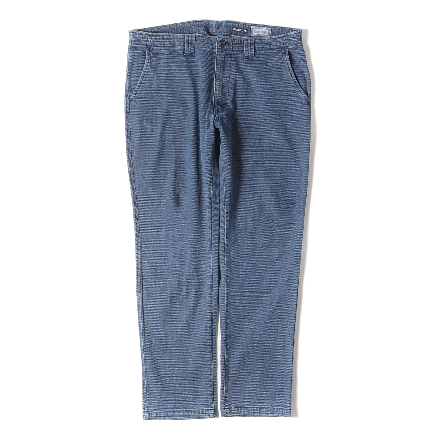 インディゴ染め ストレッチ コットン 刺し子 スラックス パンツ / INDIGO DYE
