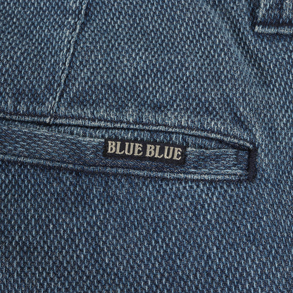 インディゴ染め ストレッチ コットン 刺し子 スラックス パンツ / INDIGO DYE