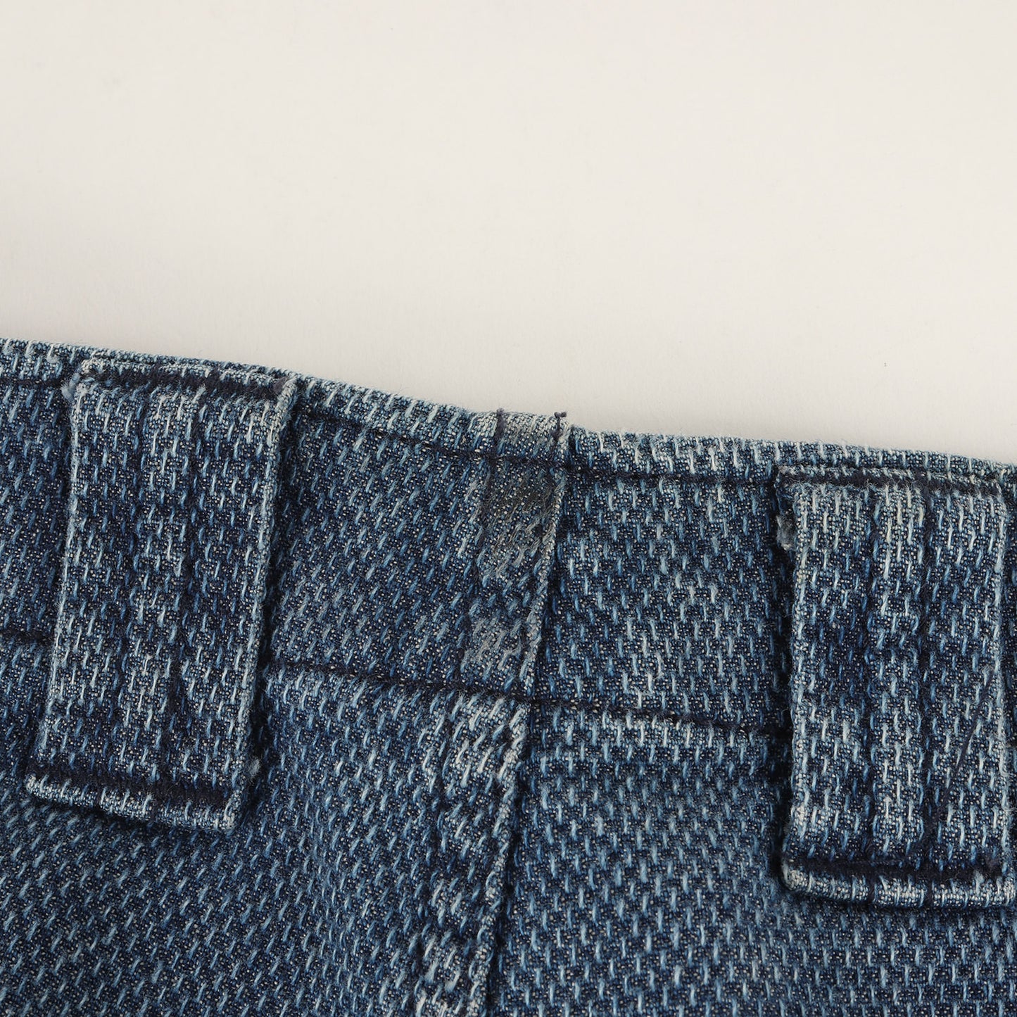 インディゴ染め ストレッチ コットン 刺し子 スラックス パンツ / INDIGO DYE