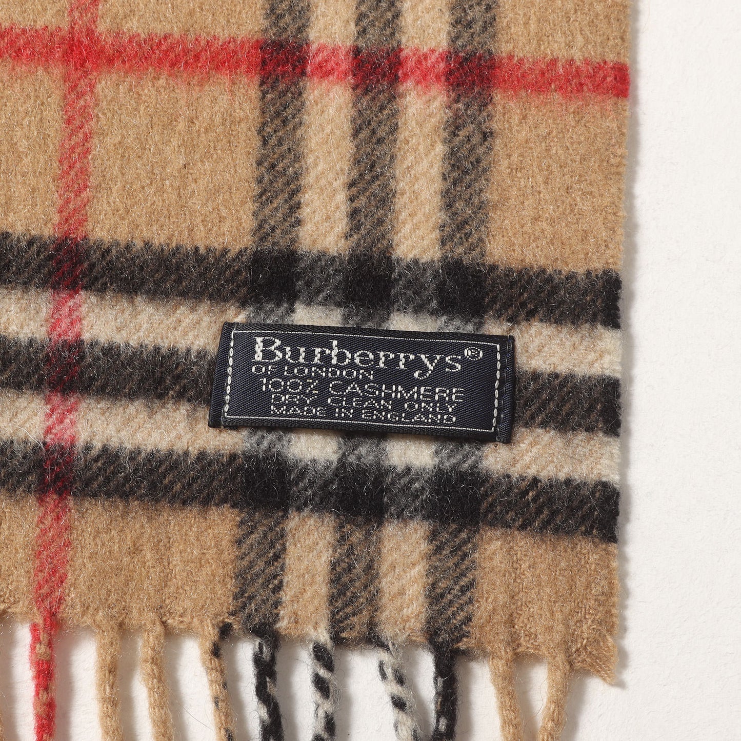 フリンジ ノバチェック カシミヤ ニット マフラー / Burberrys