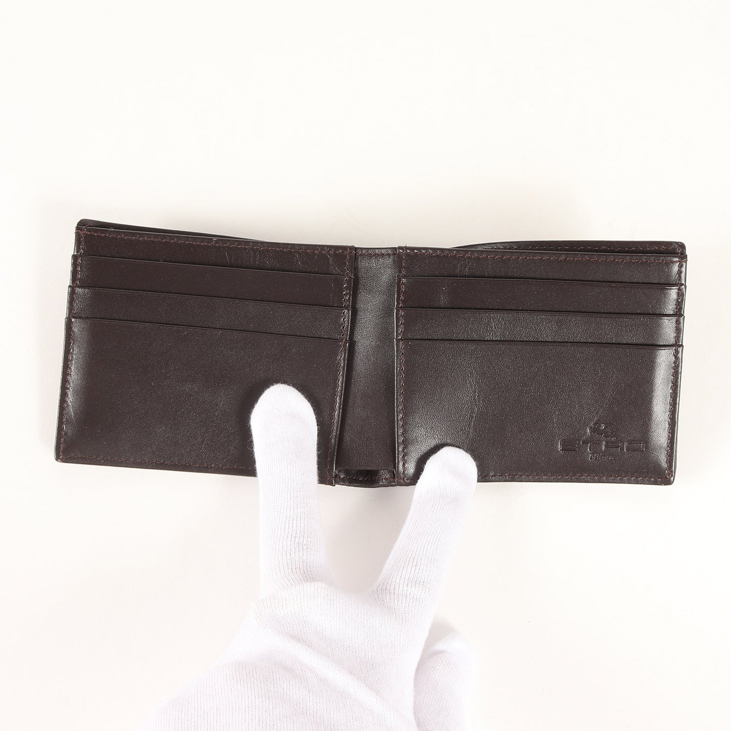 グラフィック 型押し レザー 切替 二つ折り 札入れ (10461-2487) / MADE IN ITALY