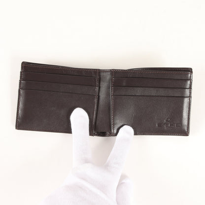 グラフィック 型押し レザー 切替 二つ折り 札入れ (10461-2487) / MADE IN ITALY