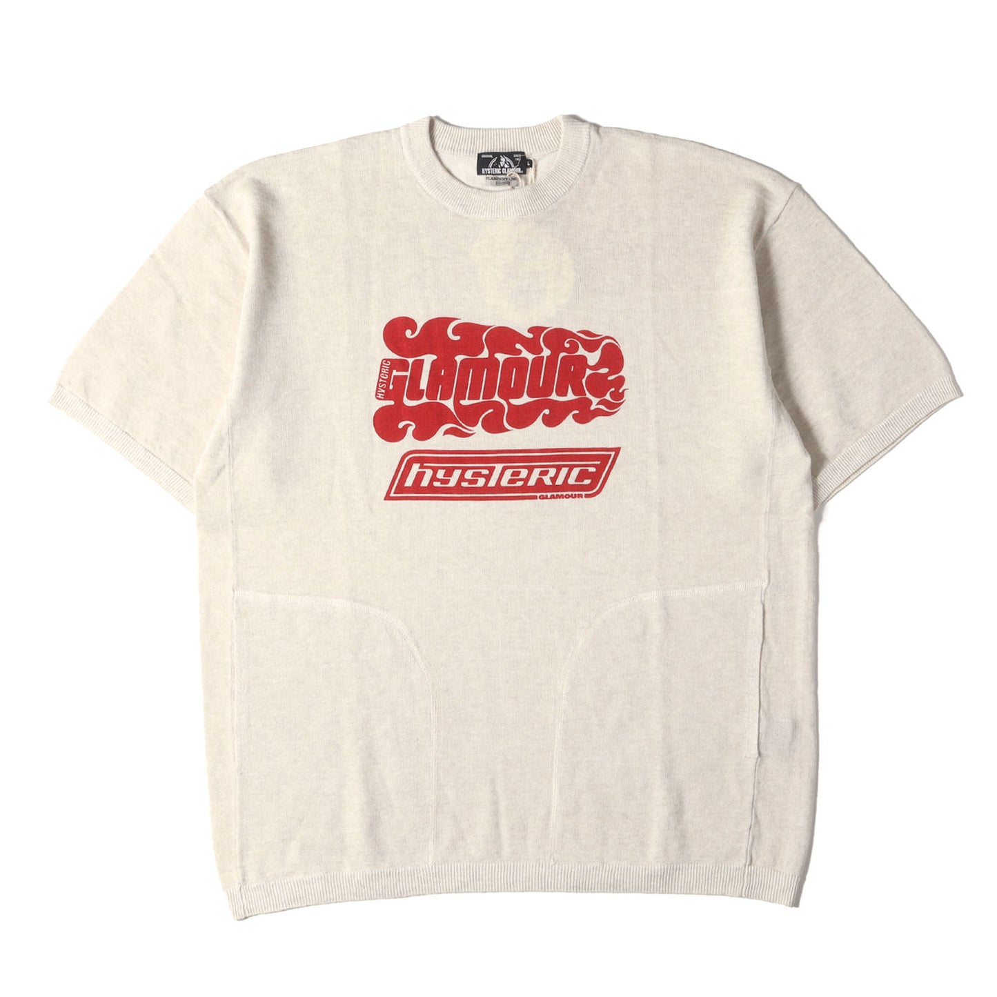 FIRE LOGO プリント プルオーバー コットンリネン サマー ニット (02182NS04)