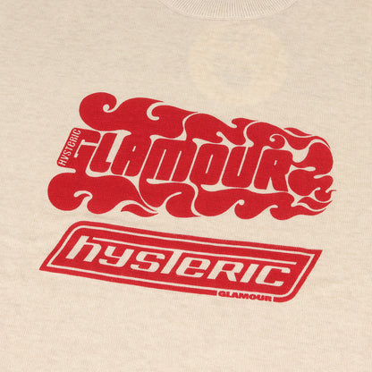 FIRE LOGO プリント プルオーバー コットンリネン サマー ニット (02182NS04)