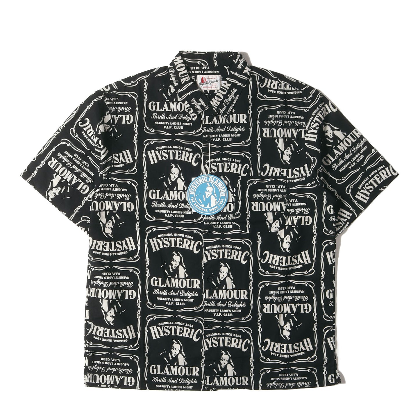 WHISKY柄 スタンダードカラー 半袖シャツ (02201AH08)