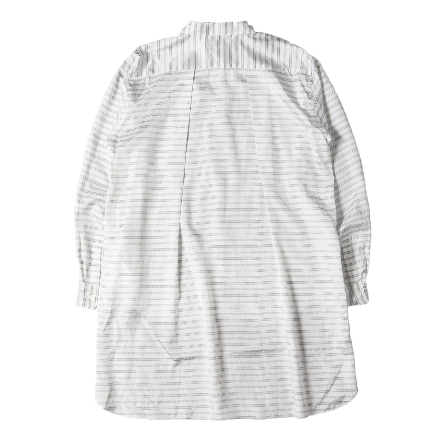 24AW ボーダー ストライプ 変型 切替 ロング シャツ (PN-B002)