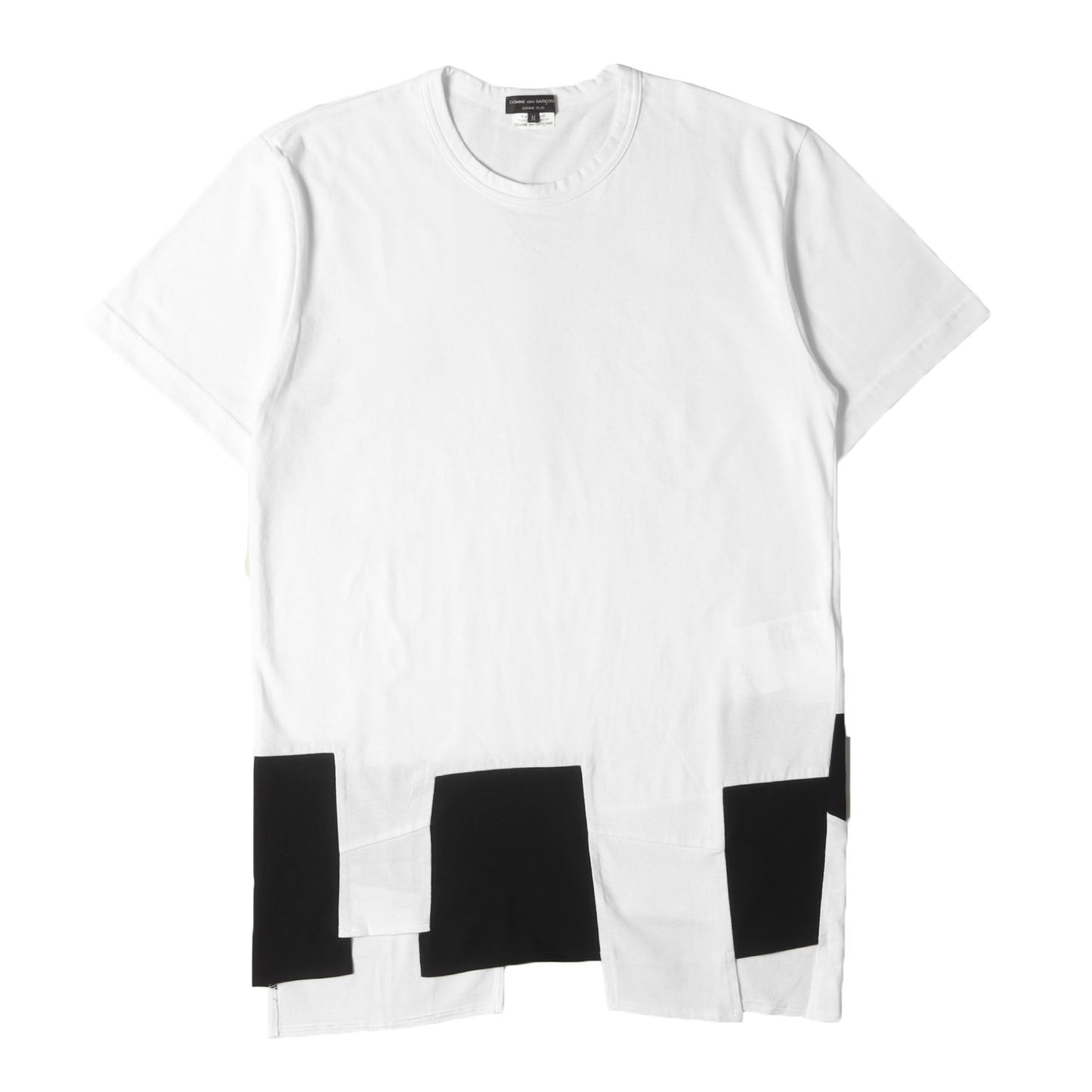 24AW ヘム ランダム パッチワーク バインダーネック Tシャツ (PN-T022)