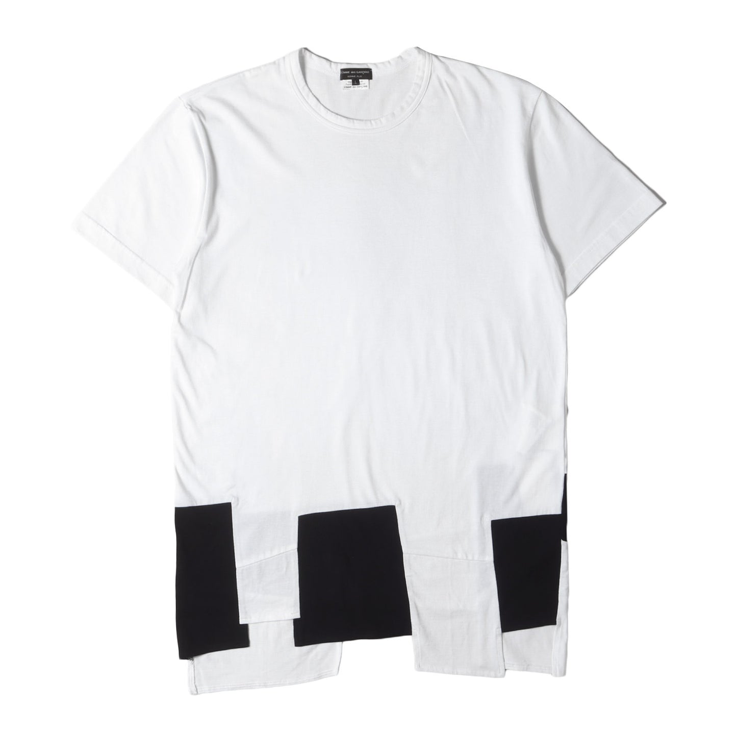 24AW ヘム ランダム パッチワーク バインダーネック Tシャツ (PN-T022)