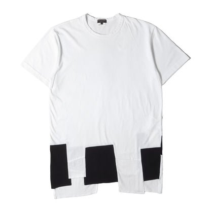 24AW ヘム ランダム パッチワーク バインダーネック Tシャツ (PN-T022)