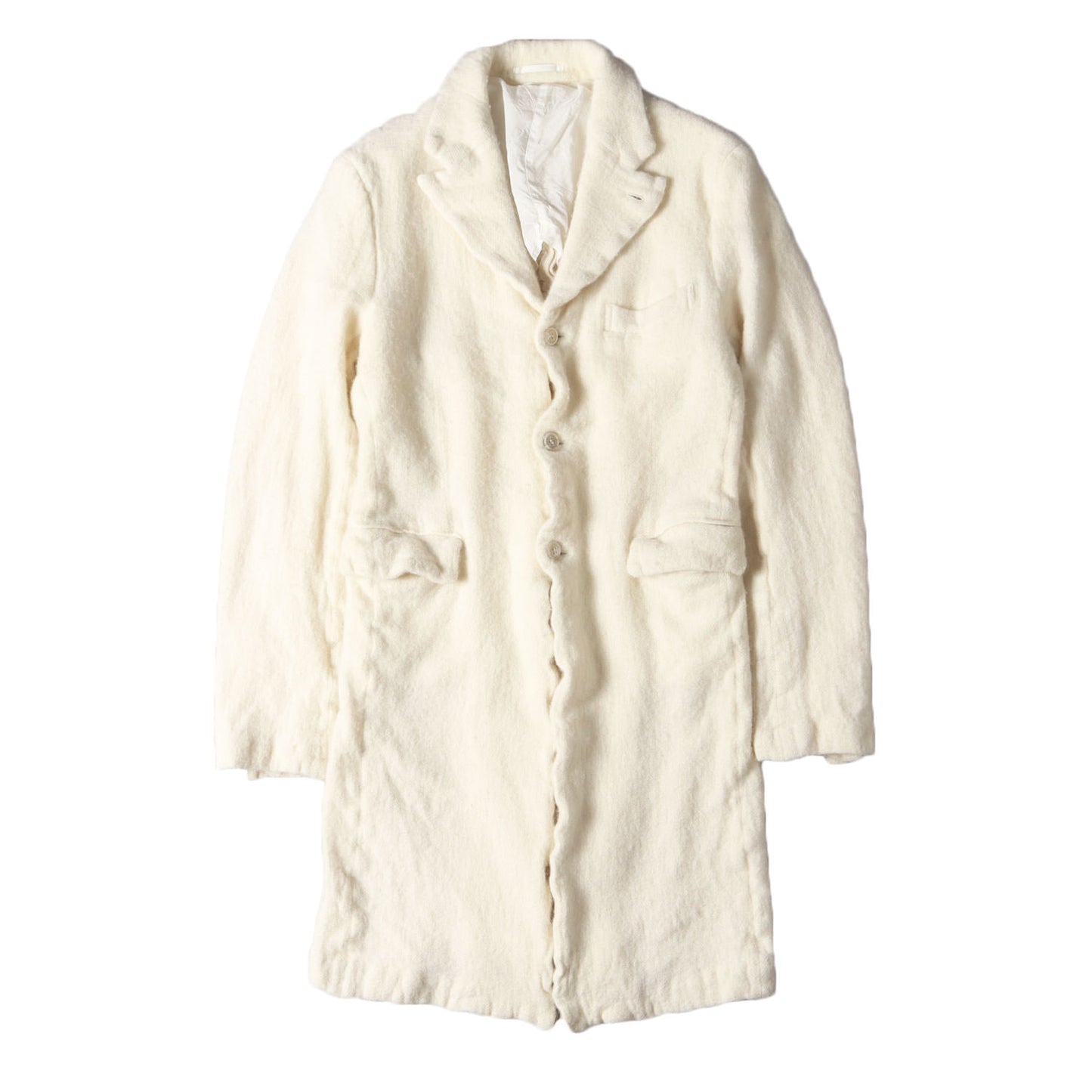24AW ウール 縮絨 シングルブレスト 3B ロング ジャケット (PN-J042)