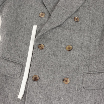 24AW ウール ZIP ダブルブレスト テーラード ジャケット (PN-J048)