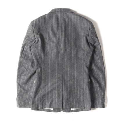 24AW ストライプ ウール ZIP シングルブレスト テーラード ジャケット (PN-J047)