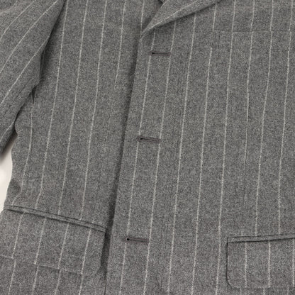 24AW ストライプ ウール ZIP シングルブレスト テーラード ジャケット (PN-J047)