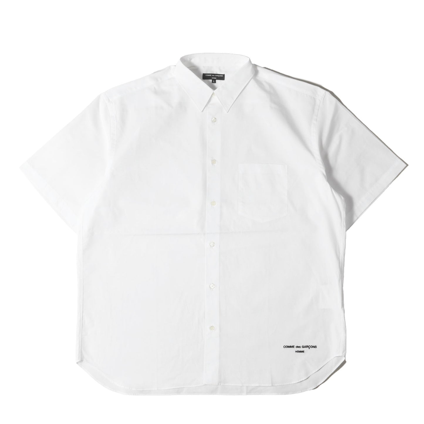 24SS 裾ロゴ オーバーサイズ コットンブロード 半袖シャツ (HM-B103)