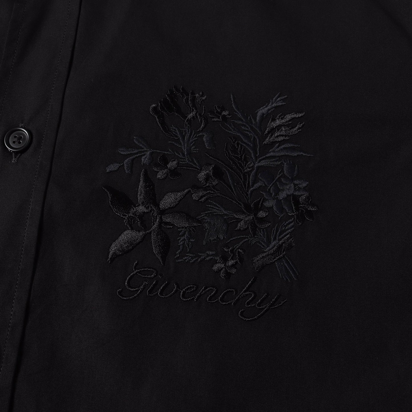 フラワー ロゴ 刺繍 ブロード ドレス シャツ (BM611H15JT)