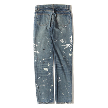 98s 初期 ペンキ ペイント スリム ストレート デニムパンツ / ボタンフライ Jeans