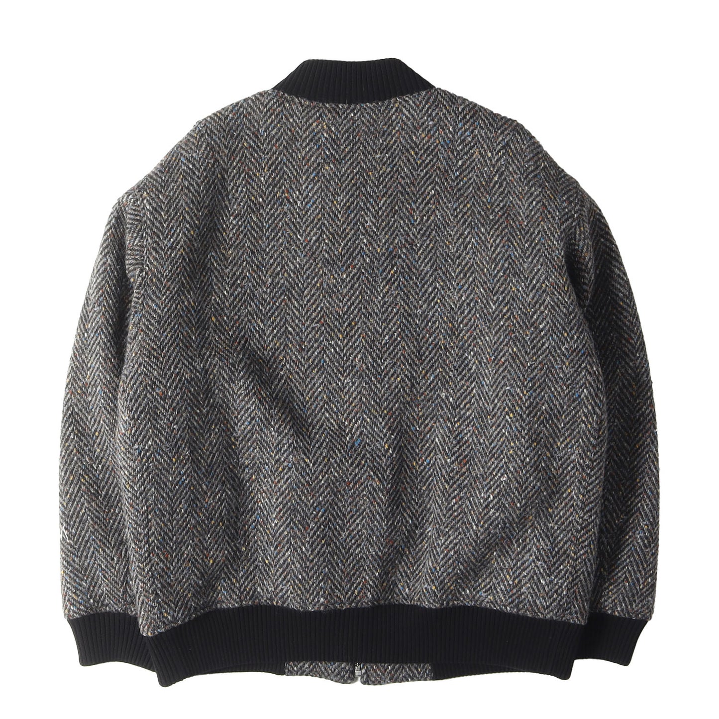 22AW ネップ混 ウール ツイード ノーカラー ブルゾン (JUMU0125W2)