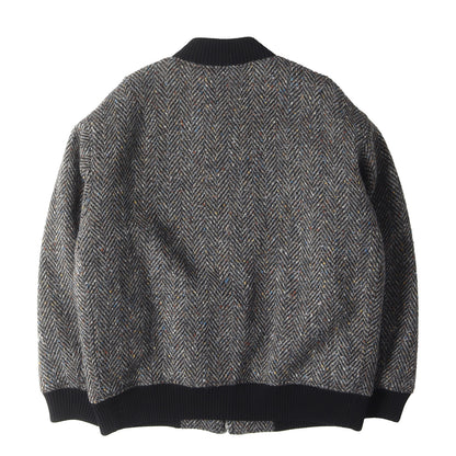 22AW ネップ混 ウール ツイード ノーカラー ブルゾン (JUMU0125W2)