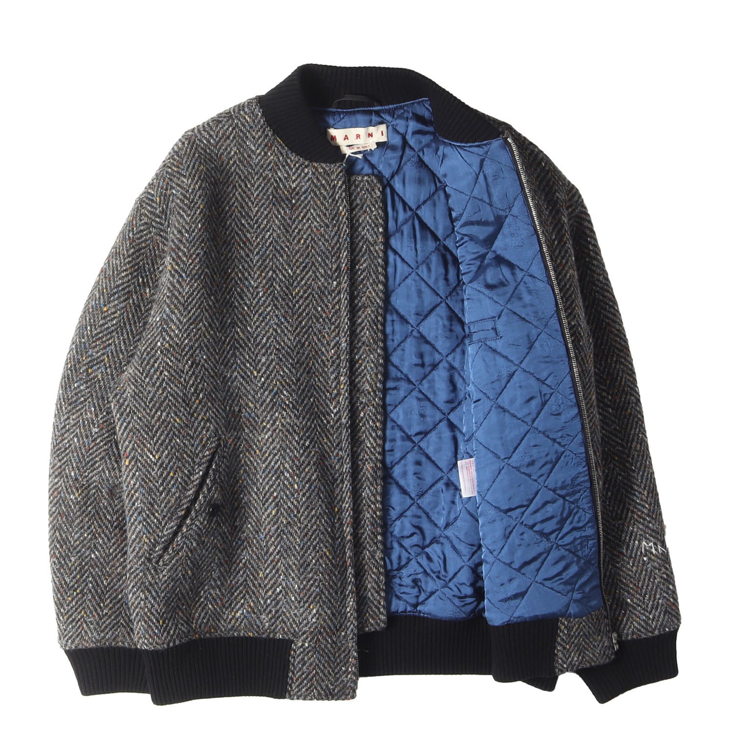 22AW ネップ混 ウール ツイード ノーカラー ブルゾン (JUMU0125W2)