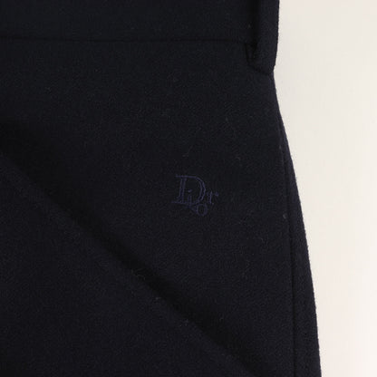 80s Dior ロゴ 刺繍 ワイド バギー ストレッチ ウール スラックス パンツ / MONSIEUR