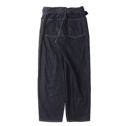 24AW ベルテッド ワイド テーパード デニムパンツ (A03-03001) / ボタンフライ