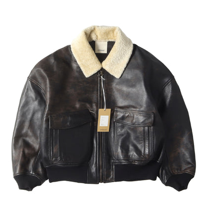 24AW 2WY ボアフリースカラー ホースレザー ボンバー ジャケット (H-M-D CASTRO LEATHER JAMPER REJK-017)