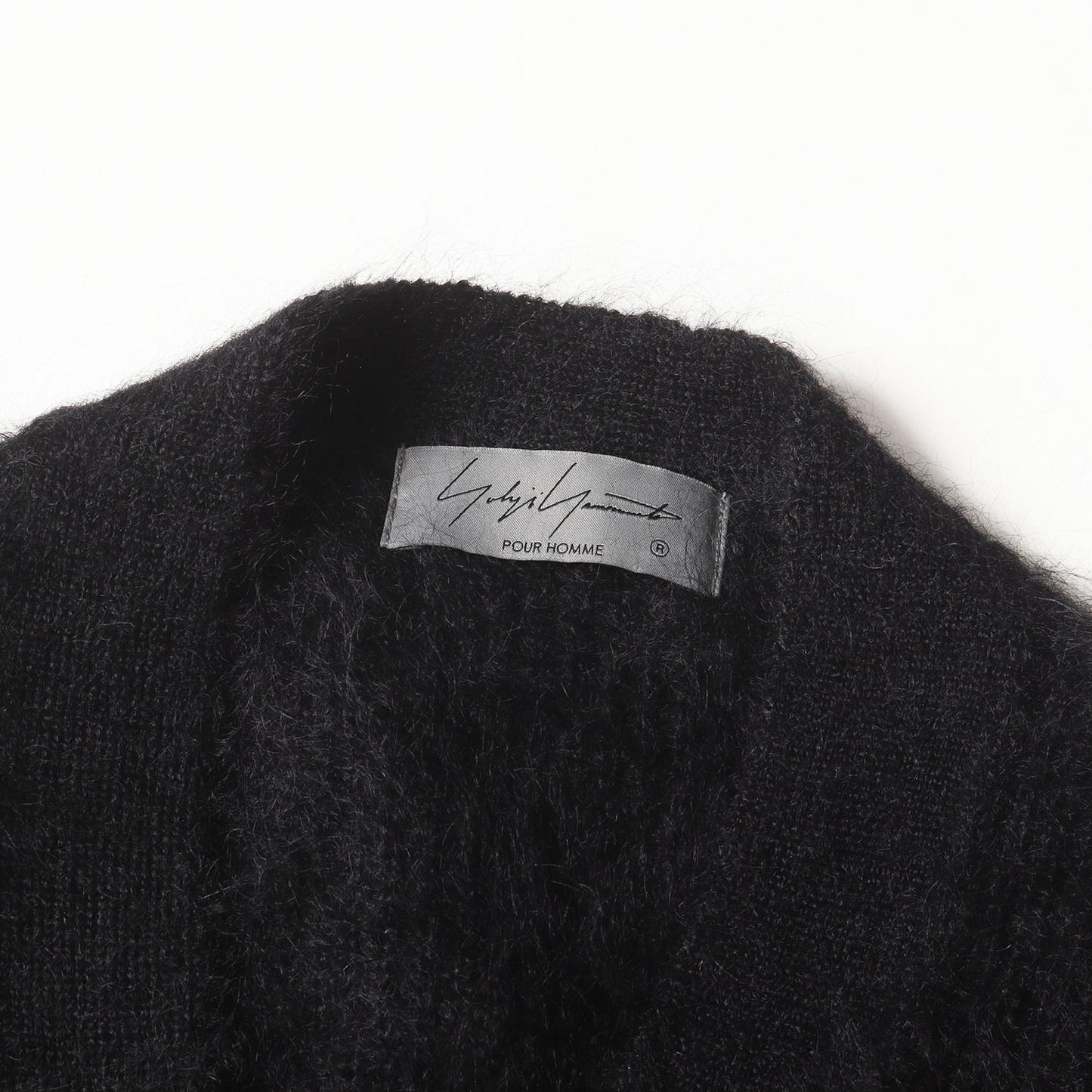 22AW シャギー モヘア Vネック ロング カーディガン (10G HALF CARDIGAN FUR FINISH LONG CARDIGAN HE-K71-190) / POUR HOMME
